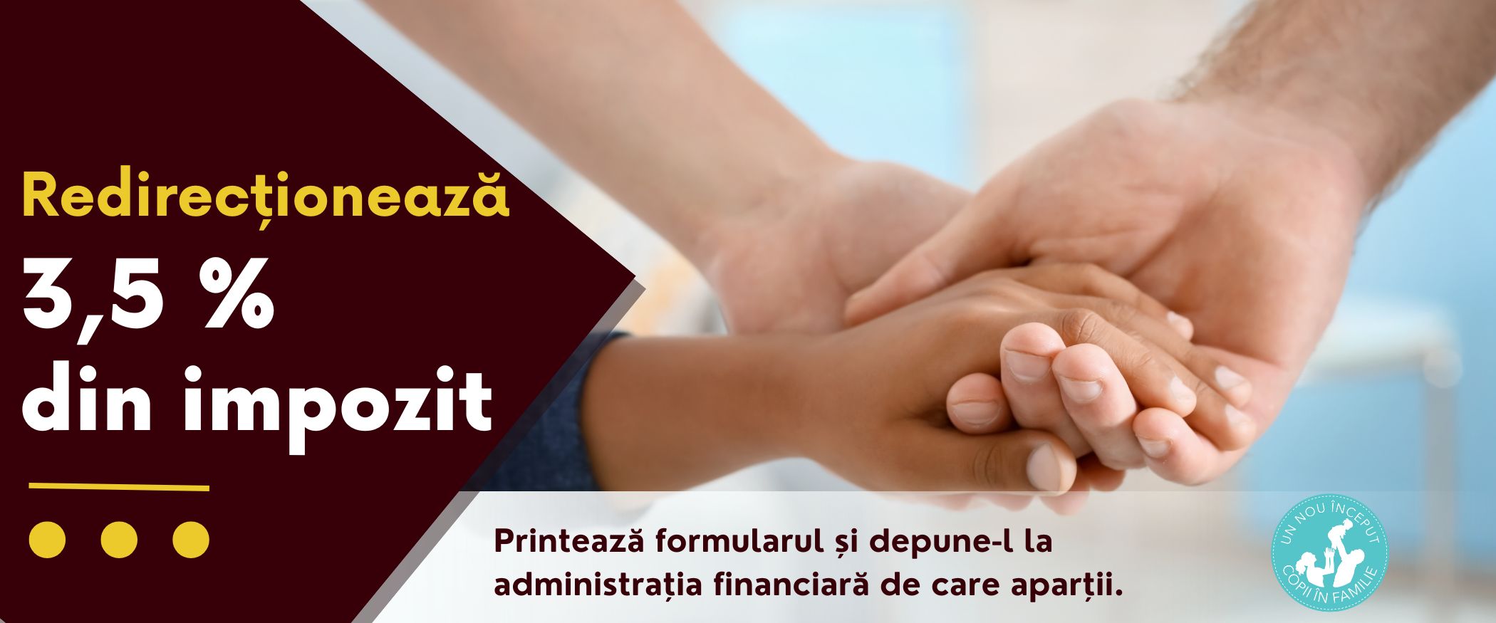 Redirecționează 3,5% din impozitul pe venit